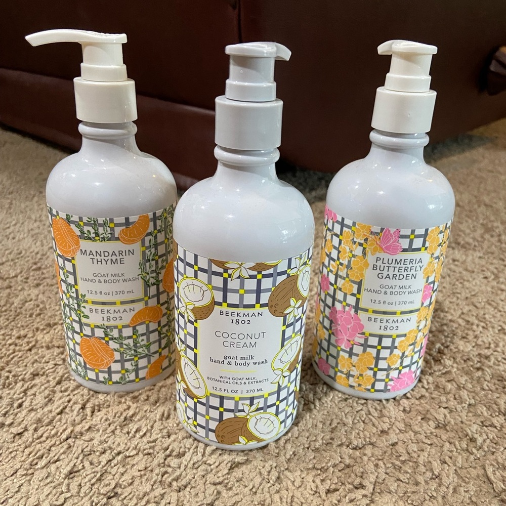 Beekman 1802 Lot Hand & Body Wash Plumeria Butterfly Garden MandarinThyme 370mL